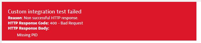 Any non-HTTP 200 response of your custom integration will show up in the Dynatrace Web UI on the very top of the configuration page.