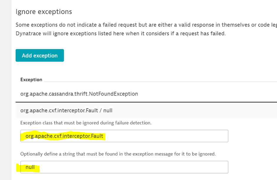 Screenshot Ignore exceptions
