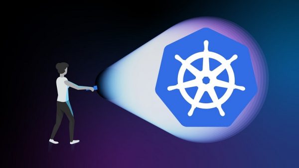 person shines a light on the Kubernetes logo to discover the root cause of OOMKilled out of memory errors, Kubernetes adoption and Kubernetes survey