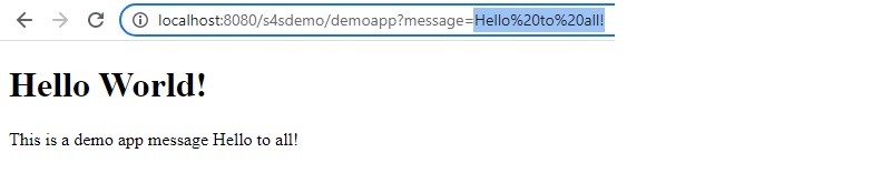 Spring4Shell Demo App Message