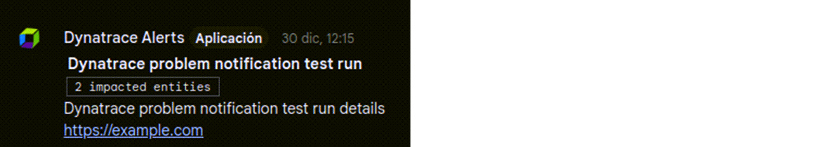 ChatOps integration with Dynatrace: Dynatrace alerts test run