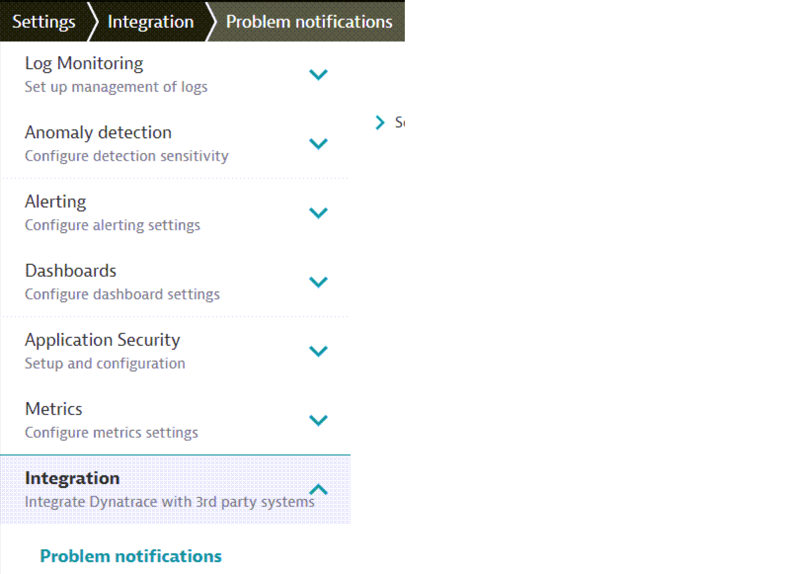 Problem notifications integration