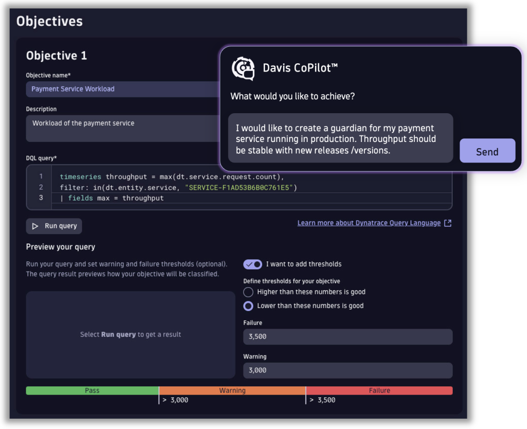 Auto-generated quality checks with Davis CoPilot