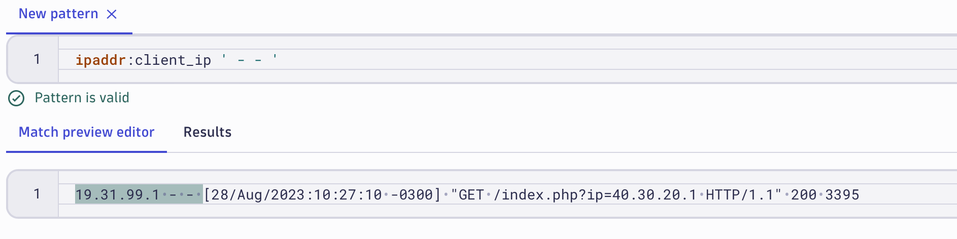 Figure 3: Match preview editor