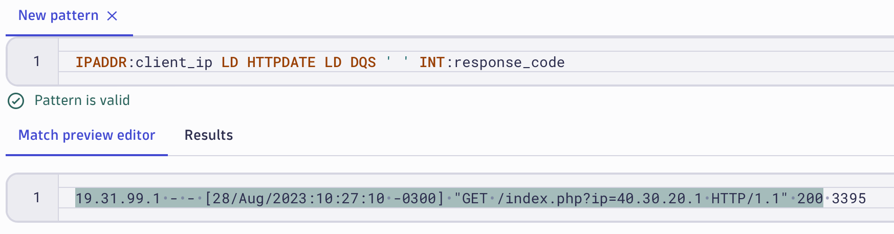 Figure 4: Match preview editor