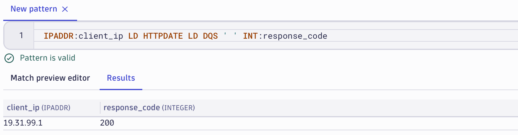Figure 5: Review extracted fields in Results tab