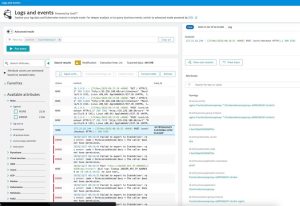 Logs and events in Dynatrace screenshot