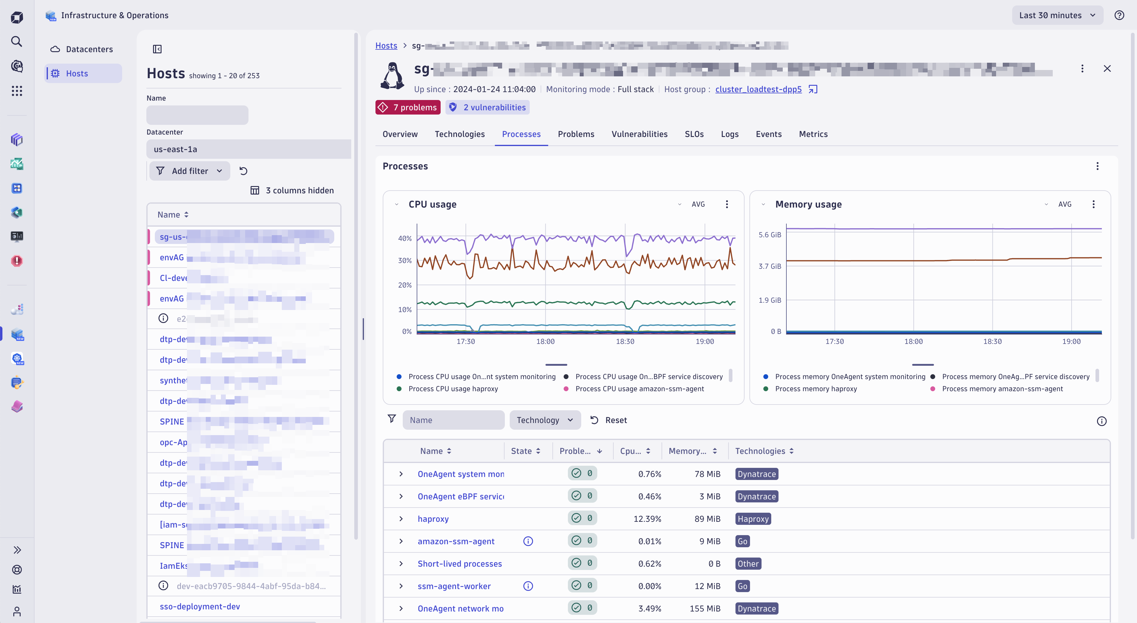 Figure 4. Host process analysis with interactive features.