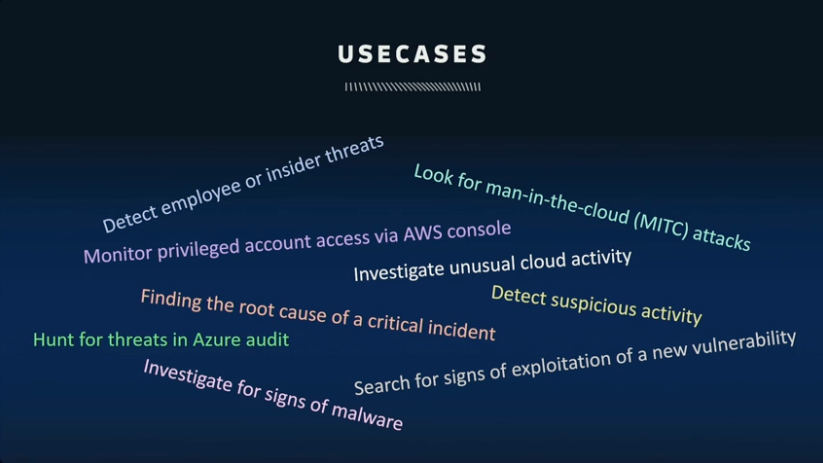 Security analytics use cases