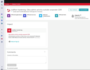 Problem for Okta in Dynatrace screenshot