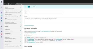 Log processing rule in Dynatrace screenshot