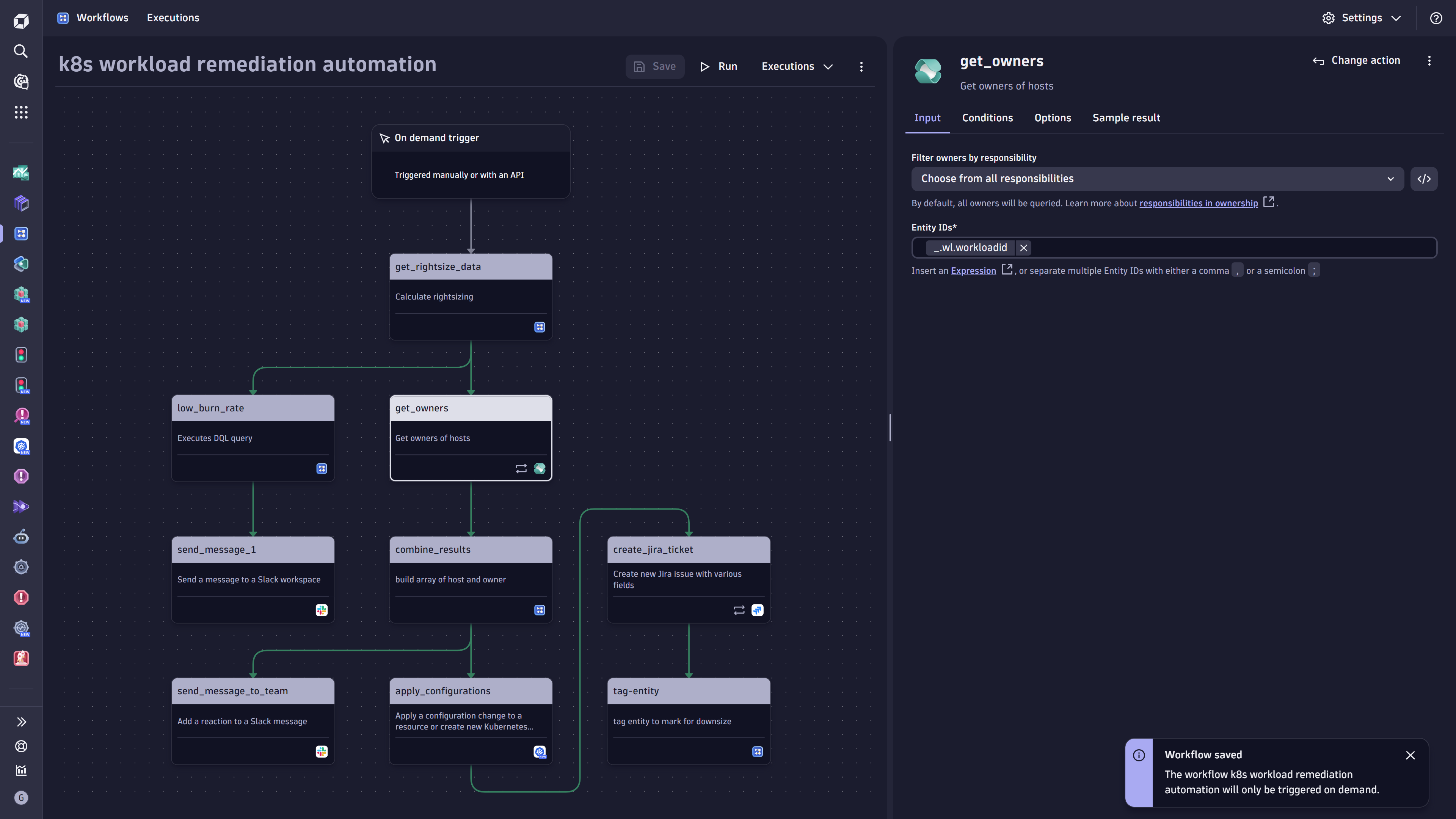 Sample workflow to automate Kubernetes workload optimization