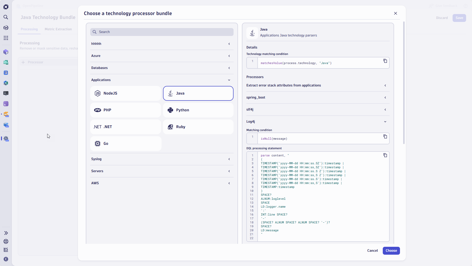 Technology processor bundles increase the readability of parsed logs.