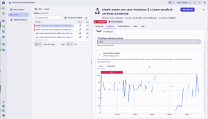 The Infrastructure & Operations app offers the most current view of all monitored workloads.