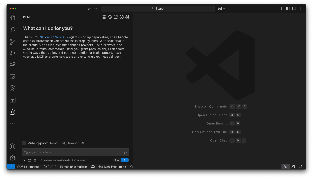 screenshot showing Cline configuration as part of MCP best practices