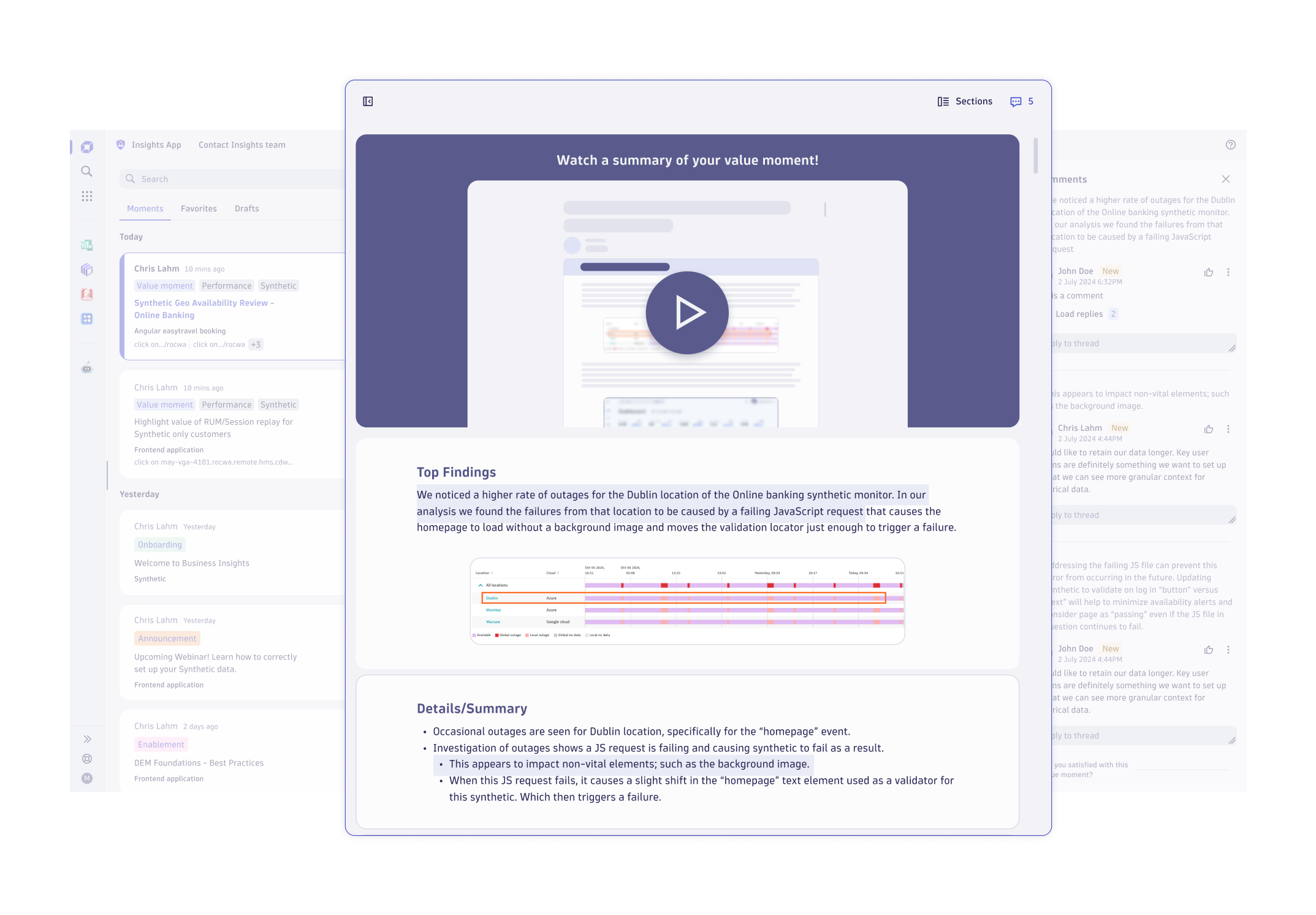 Each value moment offers an optional video summary for a quick overview, followed by indexed sections that allow you to jump directly to relevant information. 