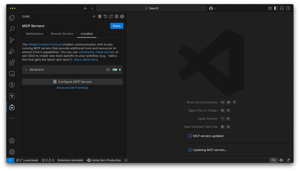 screenshot showing MCP validation