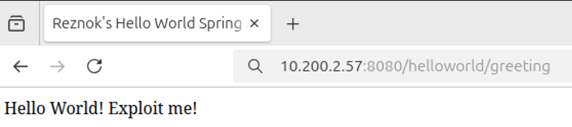 Hello World! Exploit me! screen