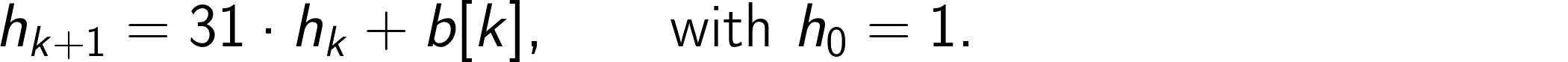 An equation of simple Java hashing