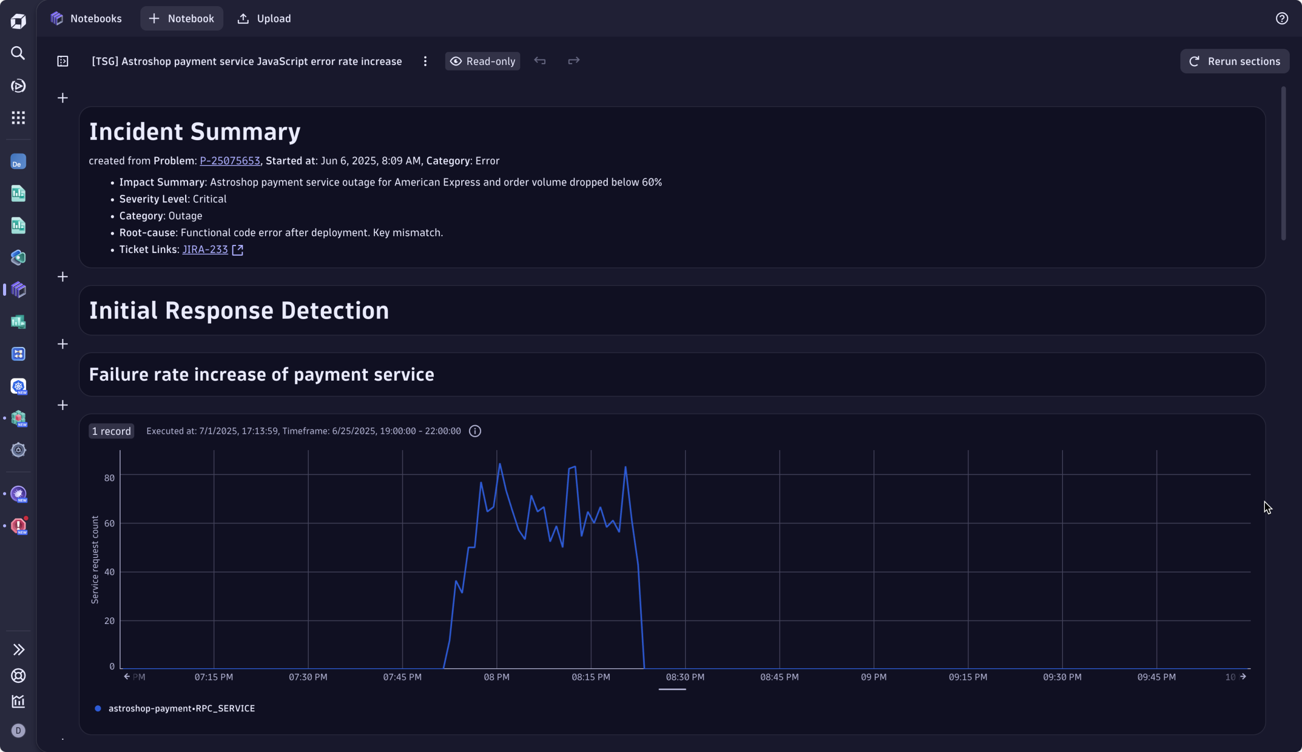 Figure 7. Davis AI automatically recommends relevant documents with actionable troubleshooting steps for this problem.