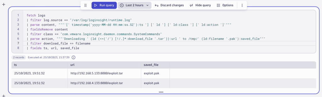 DPL query result screenshot