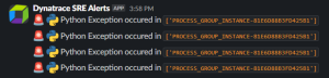 Dynatrace SRE Slack Bot Message