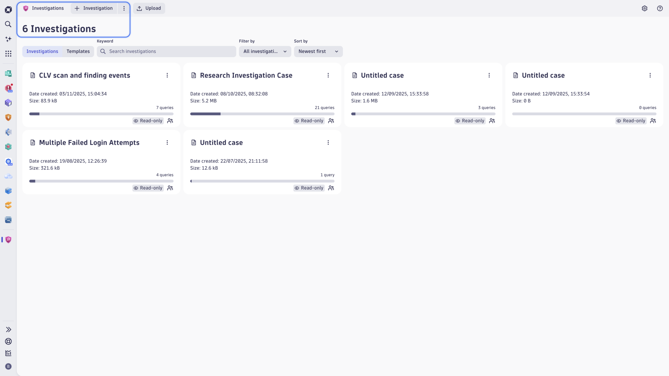 Figure 2. Use cases in the Investigations app