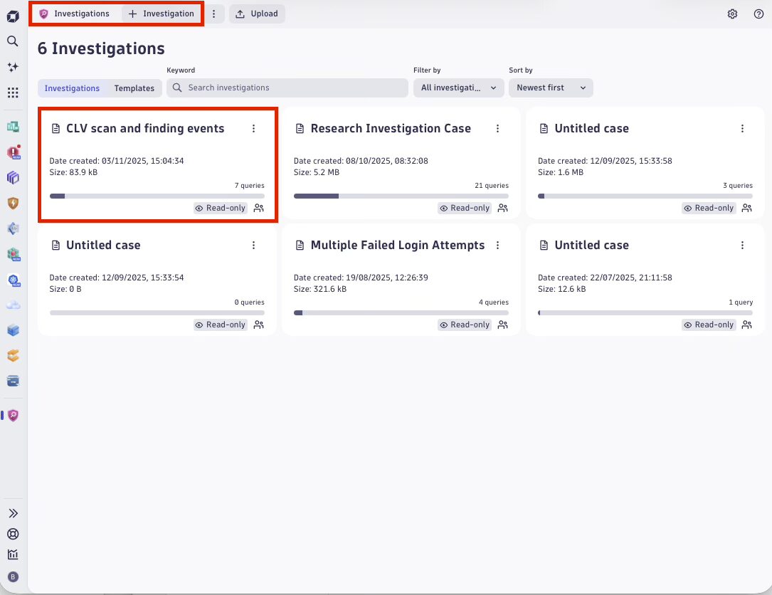Figure 2. Use cases in the Investigations app