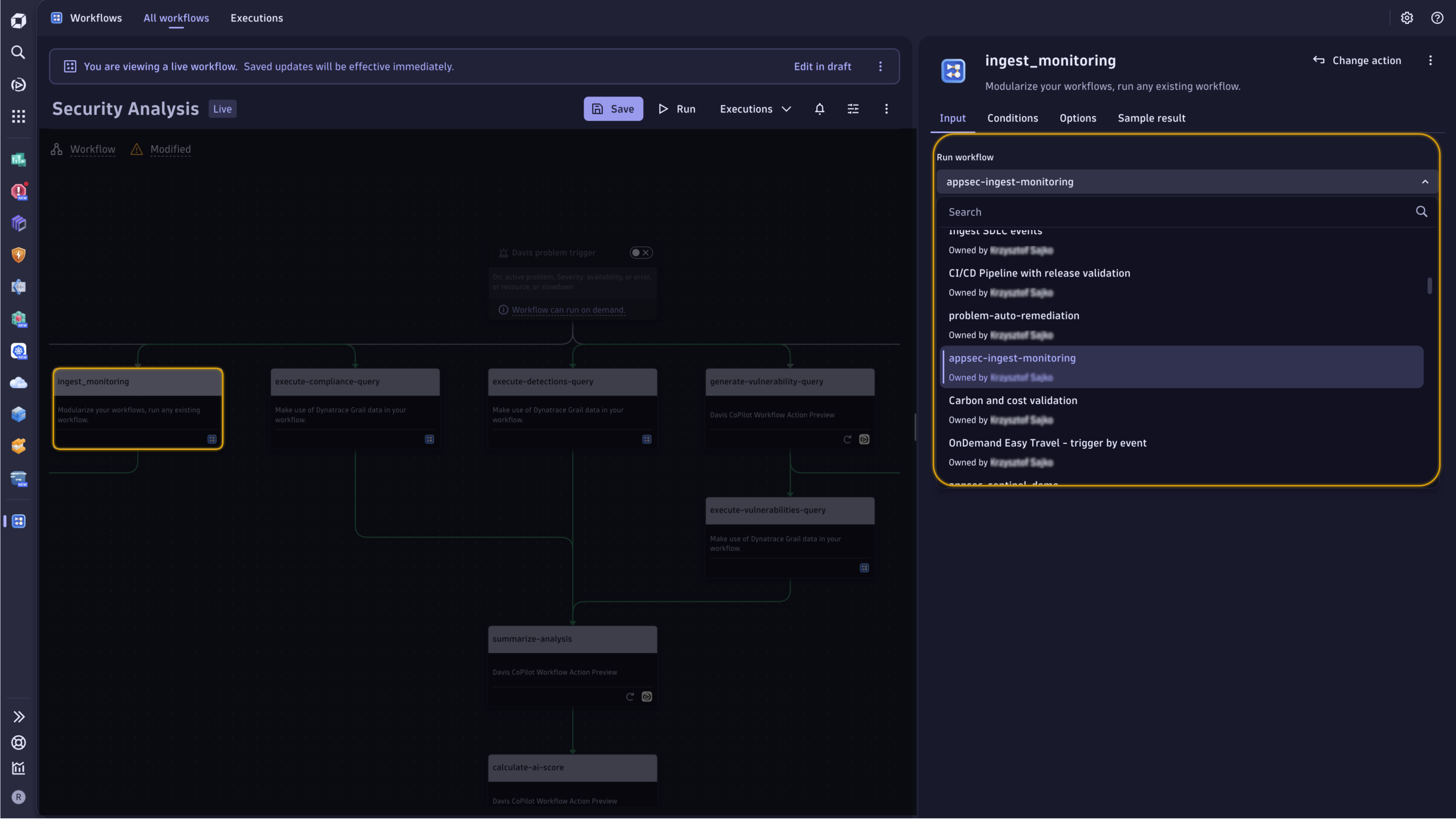 Figure 2 : Include a validated component in your workflows.