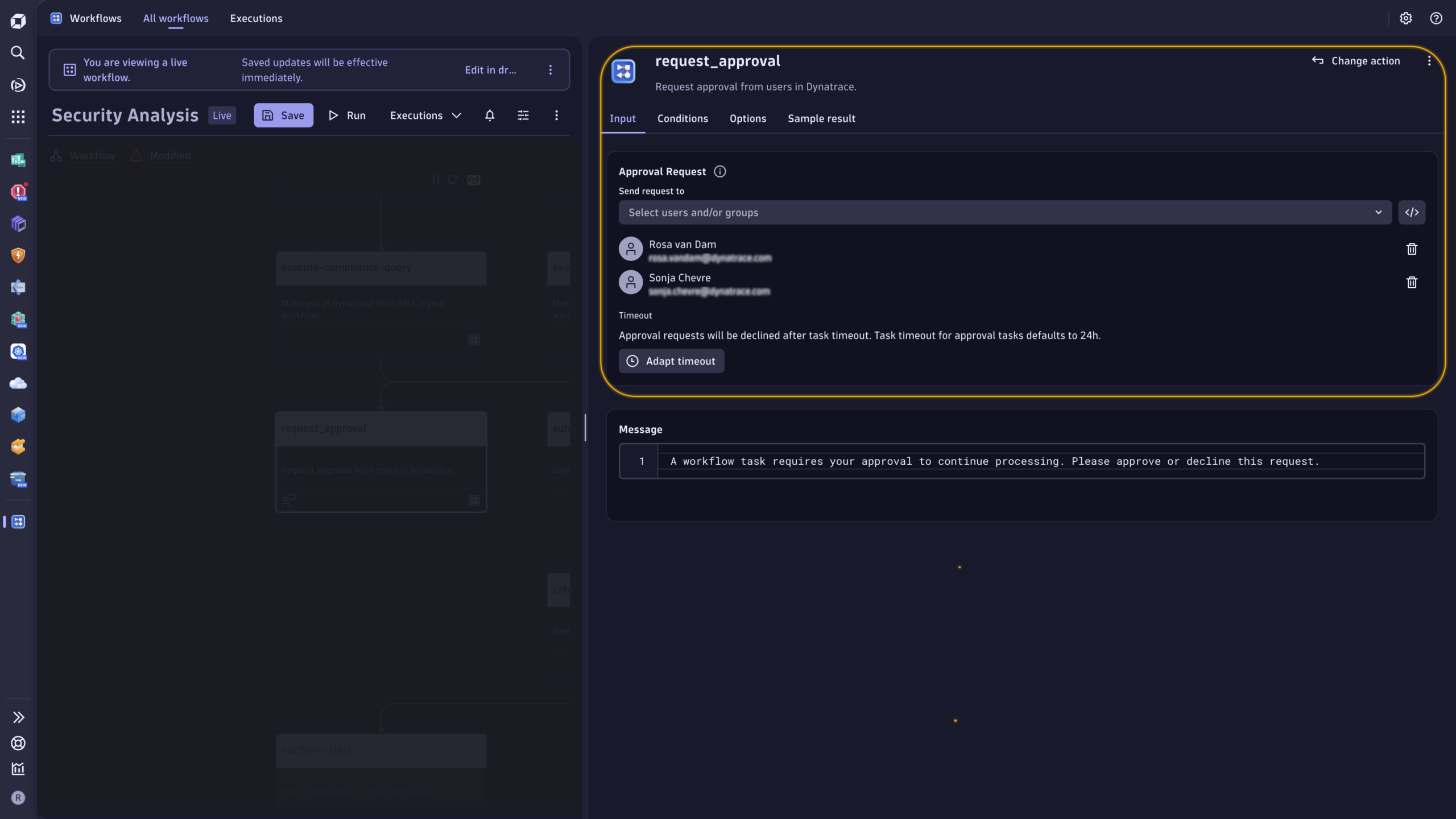 Figure 3. Add human control to any of your workflow steps.