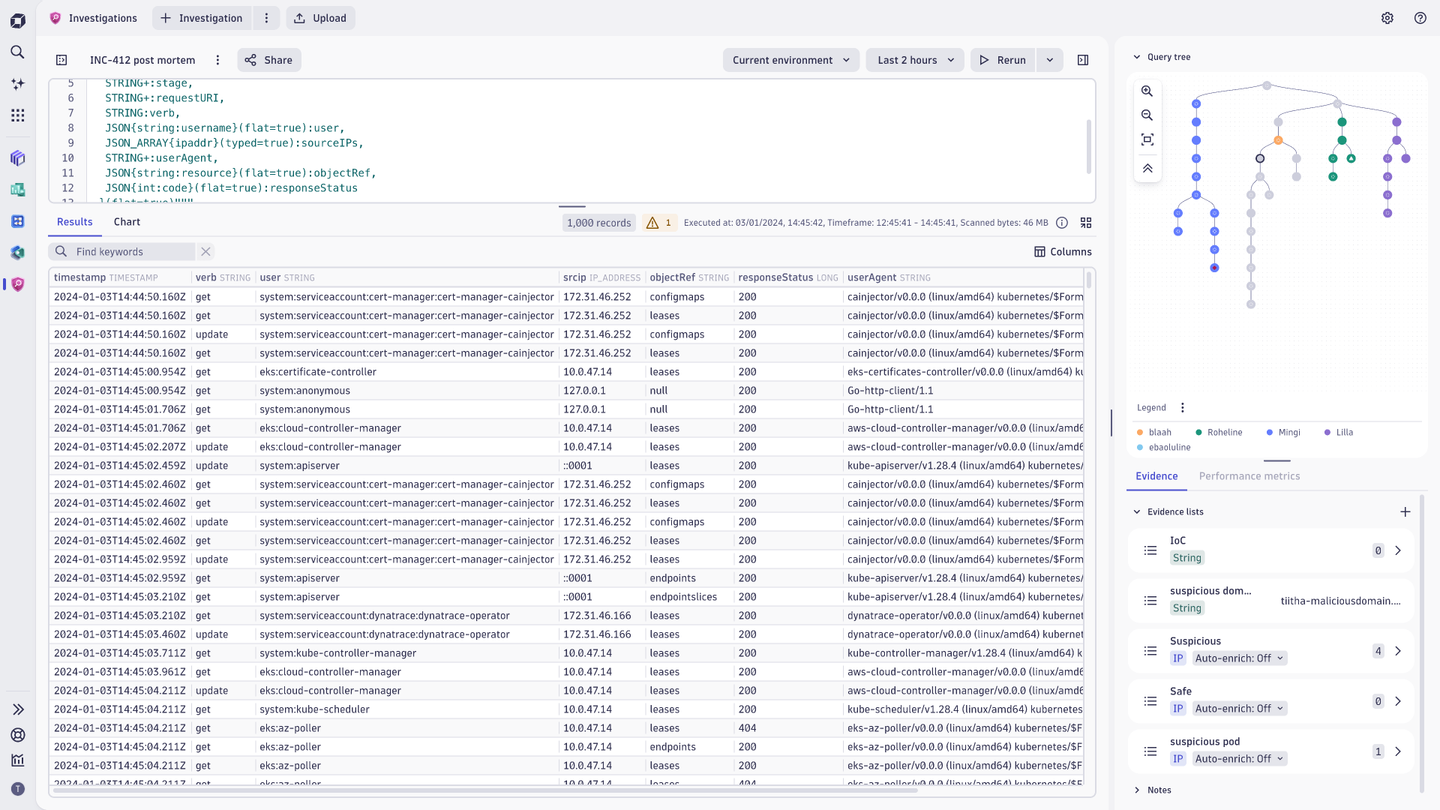 Figure 1. Derive business insights from data in Grail with Investigations
