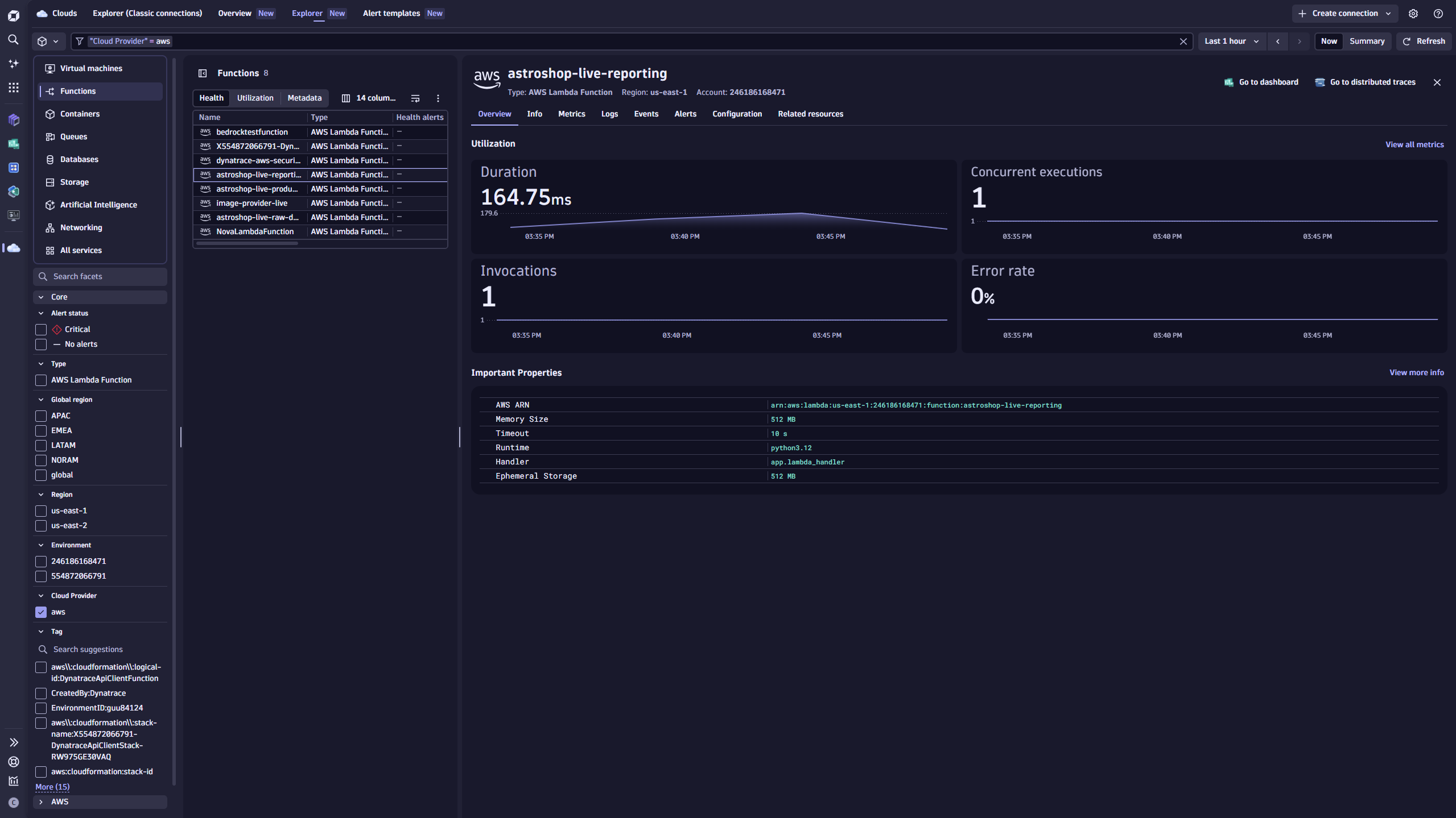 Figure 2. The new Clouds app shows unified cloud resource details with configuration context. 
