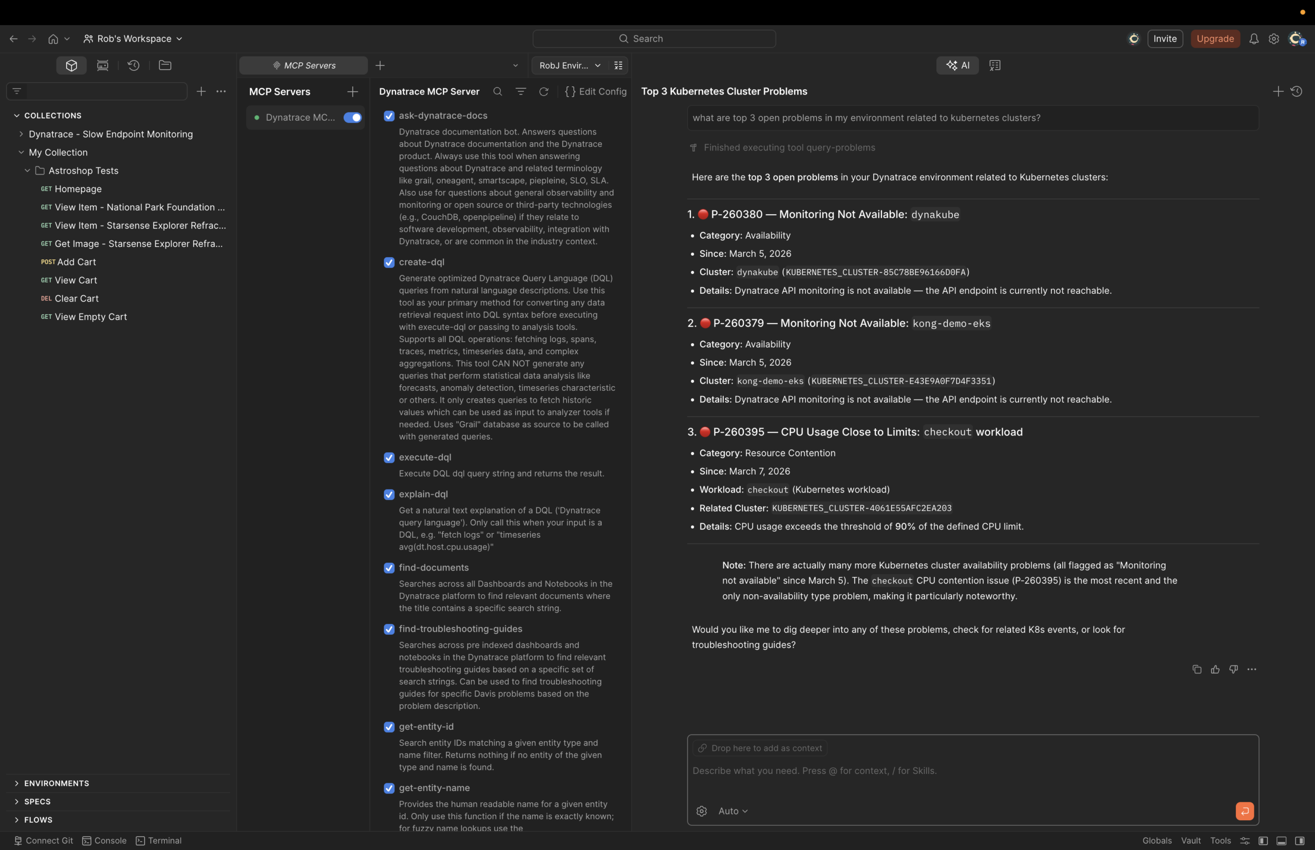 Summary of open problems identified by Dynatrace.