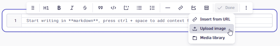 Upload image directly in Markdown