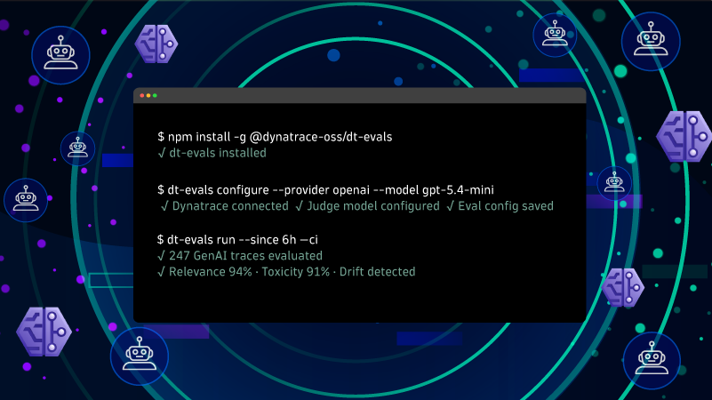 Evaluate LLM and agent quality in Dynatrace AI Observability with dt-evals