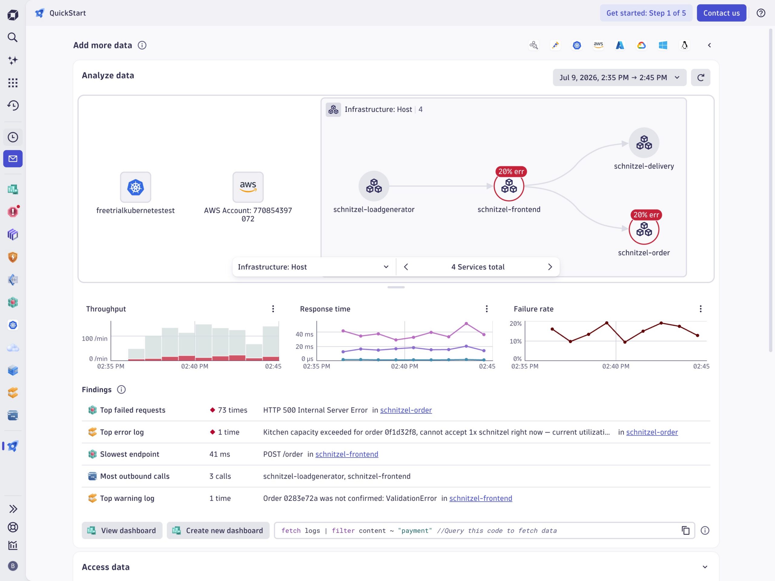 Figure 1. Example of what you can expect from the QuickStart app and dtwiz